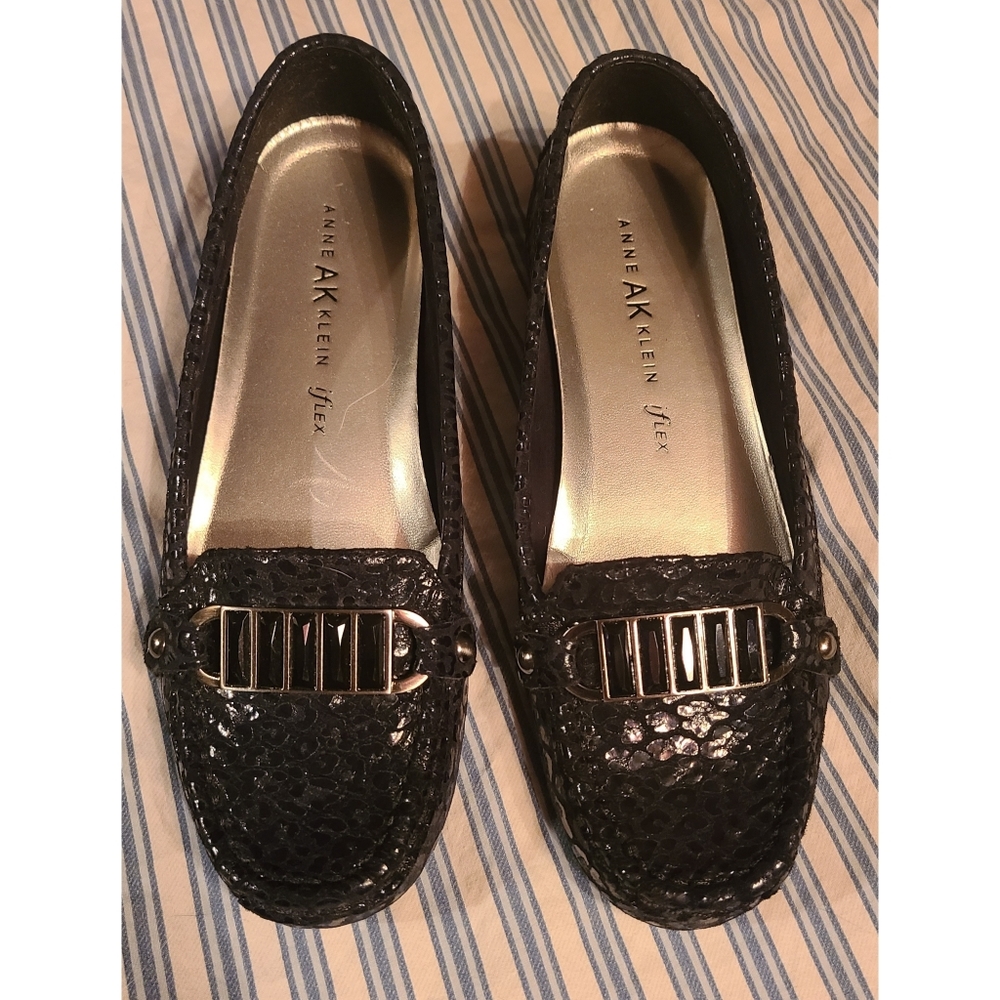 Anne Klein Snakeprint Rhinestone iflex Loafers
